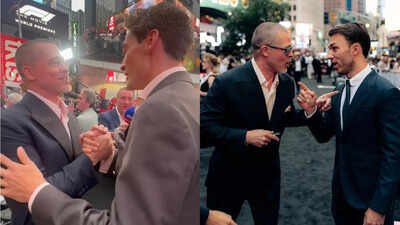 F1 premiere: George Russell and Brad Pitt chat about twinning in same shirts, Pierre Gasly cracks a joke about Pitt’s character Sonny Hayes | Formula One News