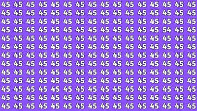 Optical illusion: Spot the inverted 54 and 43 among 45s in just 7 seconds