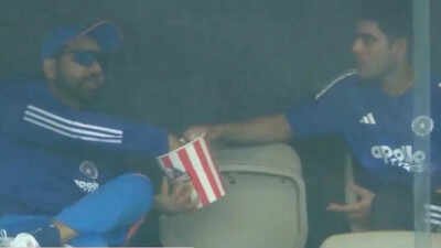 ‘Don’t give him popcorn’ — Abhishek Nayar’s hilarious reaction after spotting Rohit Sharma eating during rain break | Cricket News