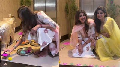 Shilpa Shetty shares a fun glimpse of her Diwali prep with sister Shamita Shetty – Watch |