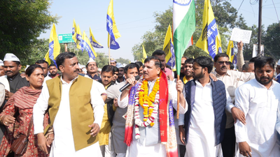 ‘Rojgaar Do, Samajik Nyay Do’: AAP’s foot march enters Day 2 in UP; Sanjay Singh slams govt over unemployment, caste bias | India News