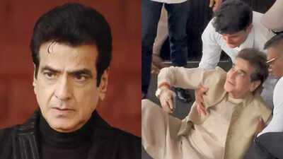 Jeetendra stumbles and falls at Zarine Khan’s prayer meet; video goes viral |