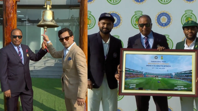 BCCI President Mithun Manhas and Devajit Saikia ring the bell, present memorial toss coins to mark Guwahati’s inaugural Test – Watch | Cricket News