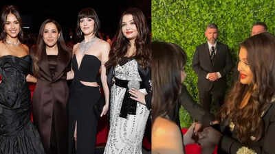 Aishwarya Rai Bachchan bonds with ’50 Shades Of Grey’ star Dakota Johnson, poses with her, Jessica Alba; netizens call it ‘the most unexpected collab’ – WATCH VIDEO | Hindi Movie News