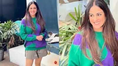Genelia Deshmukh DAZZLES in green and purple look this Christmas – Watch video |