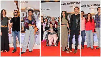 Aamir Khan’s family, partner Gauri Spratt, ex-wife Kiran Rao, children Ira and Junaid attend Happy Patel: Khatarnak Jasoos screening | Hindi Movie News