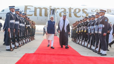 India-UAE ties: PM Modi receives President MBZ at airport; on short 2-hr trip to India | India News
