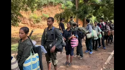 63 Maoists surrender in Chhattisgarh’s Dantewada | India News