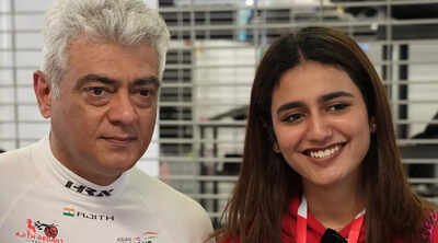 Priya Prakash Varrier meets her ‘Good Bad Ugly’ co-star Ajith Kumar on a race day- See video |