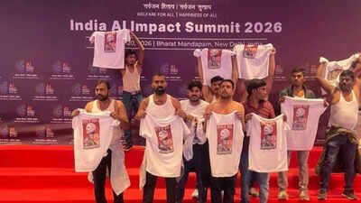 Ai Summit: ‘Topless, brainless, shameless’: Centre slams Congress after youth wing’s shirtless march at AI Summit, blames Rahul Gandhi | India News