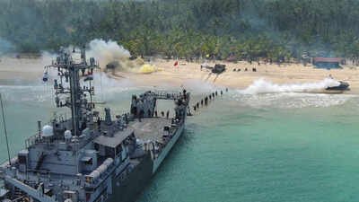 ‘Dweep Shakti’: Three services conduct amphibious assaults, maritime dominance ops | India News