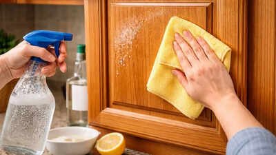 How to remove sticky grease from wood cabinets without ruining their finish |