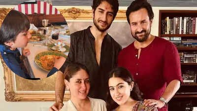 Saif Ali Khan, Kareena Kapoor Khan’s son Taimur enjoys Biryani on Eid, Ibrahim Ali Khan gives a sneak peek into the celebrations | Hindi Movie News