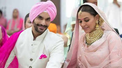 ‘Thank God we got pregnant’: Angad Bedi was chasing Neha Dhupia for 8 years, she said yes for marriage when she concieved | Hindi Movie News