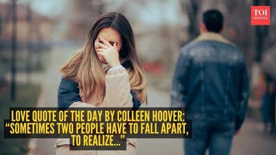 Colleen Hoover Love Quote: Love quote of the day by Colleen Hoover: “Sometimes two people have to fall apart, to realize…”