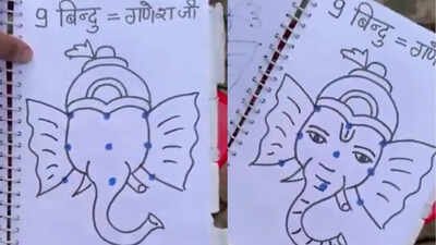 Lord Ganesha Painting: How to draw Lord Ganesha in just 9 dots: Viral X post shows how kids can learn creatively online