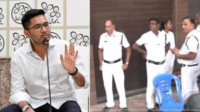 Watch: Police visit TMC leader Abhishek Banerjee’s Kolkata residence; officials call it ‘routine exercise’ | India News