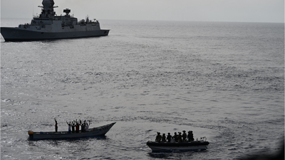 Navy thwarts suspected piracy attack on merchant vessel in western Indian Ocean | India News