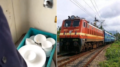 ‘Extremely unhygienic’: FSSAI issues notice to IRCTC after video shows catering staff washing utensils in train toilet – watch | India News