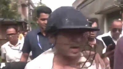 Watch: Abhishek Banerjee beaten, stones and eggs hurled during visit to Bengal’s Sonarpur; TMC MP blames BJP | India News