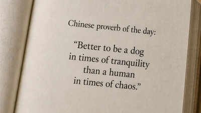 “Better to be a dog in times of tranquility than a human in times of chaos.”