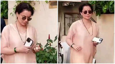 Kangana Ranaut steps out wearing mangalsutra and green bangles; fans ask, ‘Is she married?’ | Hindi Movie News