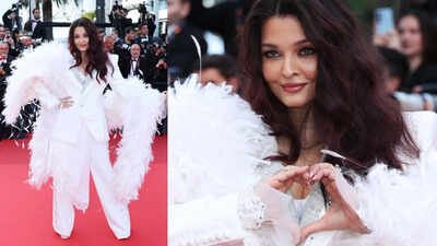 Aishwarya Rai Bachchan channels boss lady energy in a feathered custom white suit as she closes Cannes 2026, netizens say, ‘Mother is serving’ |