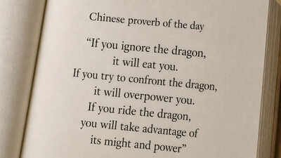 Chinese proverb of the day: “If you ignore the dragon, it will eat you. If you try to confront the dragon, it will…” — understanding challenges, adaptability, and the art of working with change |