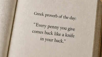 Greek proverb of the day: “Every penny you give comes back like a knife in your back.”