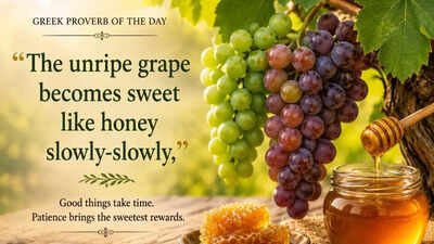 Greek proverb of the day: “The unripe grape becomes sweet like honey…” |
