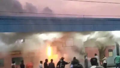 Fire breaks out in empty coach of train at Hyderabad’s Nampally station