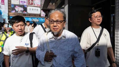 A Hong Kong artist trying to mark the Tiananmen crackdown is quickly stopped by police