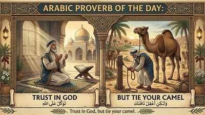 Arabic proverb of the day: “Trust in God, but tie your camel.” – the old wisdom of balancing faith with effort |