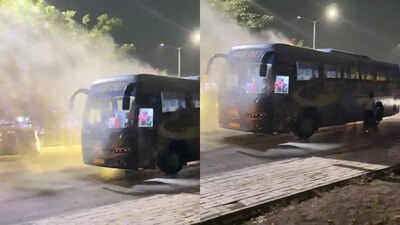 Massive scare for Gujarat Titans: Players evacuated after team bus suffers short circuit; all safe | Cricket News