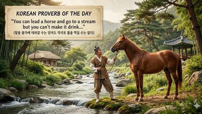 Korean proverb of the day: “You can lead a horse and go to a stream but you can’t make it drink…” |