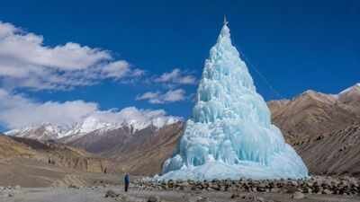 Ladakh Ice Stupa: Ladakh struggled with water for years, then Sonam Wangchuk created an ice stupa as a reservoir