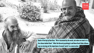 Ram Dass Quotes: Quote of the day by Ram Dass: “We’re fascinated by the words, but where we meet is in the silence behind them” ; What the Harvard psychologist and Neem Karoli Baba follower says on missing out the importance of unsaid ‘words’ in a conversation