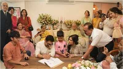 Aamir Khan-Gauri Spratt wedding: First photo of the couple as husband and wife is out; the newlyweds take their wedding vows in the presence of family and children |