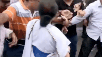 Mamata Banerjee loses cool, slaps TMC worker during protest; BJP shares video | India News